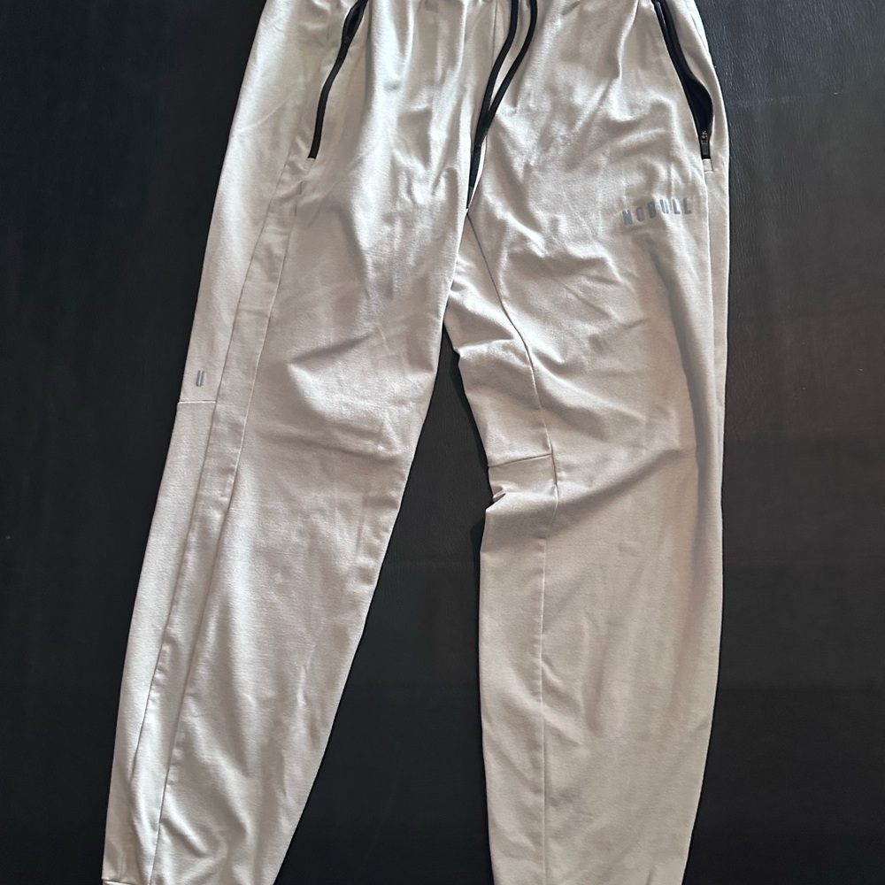 NOBULL Light Gray Joggers with Black Accents